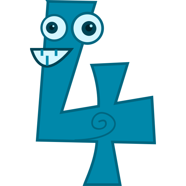 SVG Number 4 clip art vector