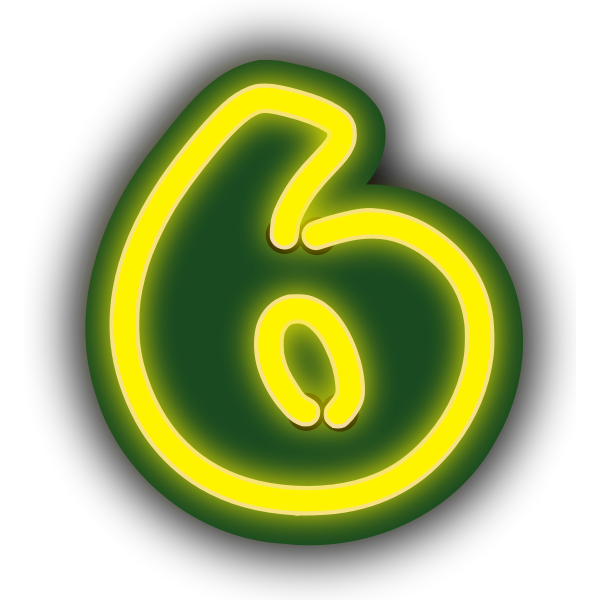 SVG Number six in yellow color