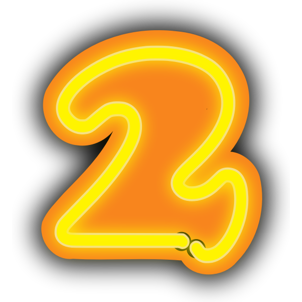 SVG Number two in yellow color