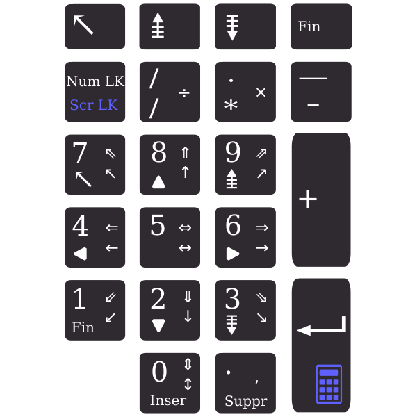 SVG Numpad Asus K93SM keyboard