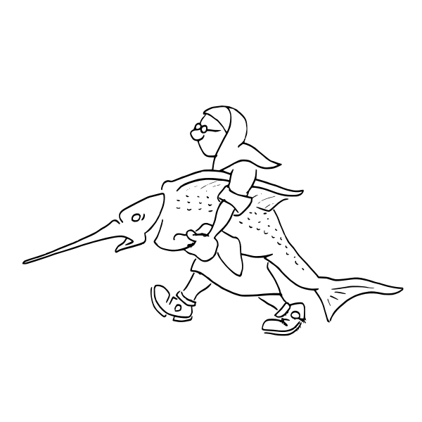 SVG Nun and swordfish