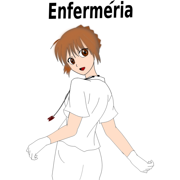 SVG Nurse in white uniform vector clip art