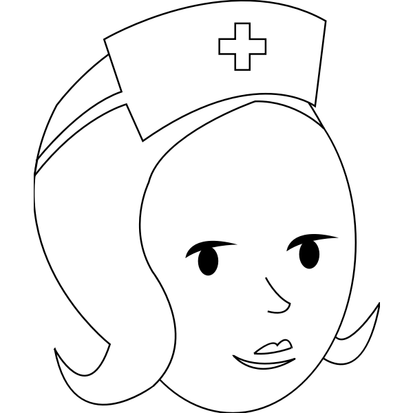 SVG Nurse line art vector graphics