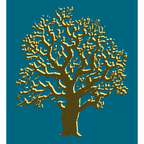SVG Oak tree brown silhouette vector image