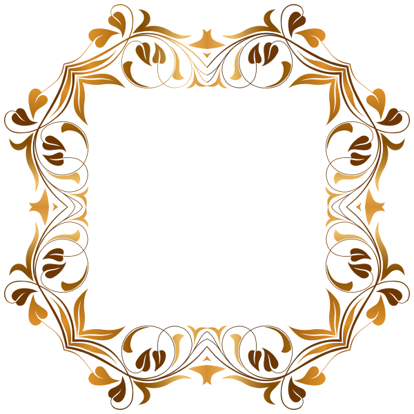 SVG Octagonal floral border in shades of gold clip art
