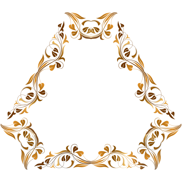 SVG Octagonal floral frame in shades of gold drawing