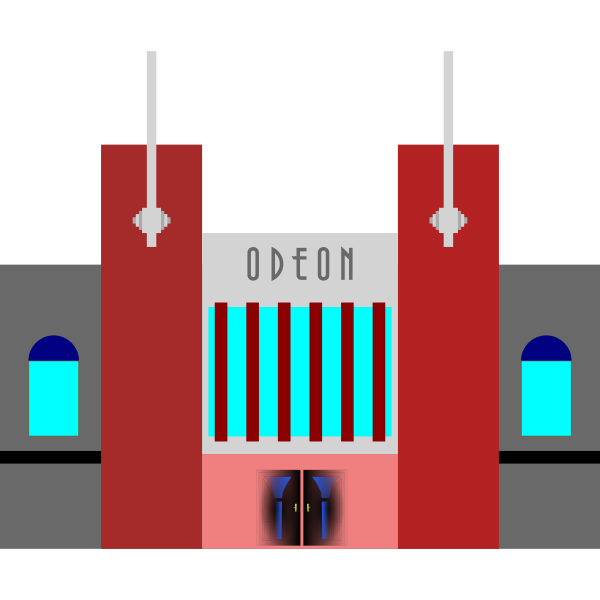 SVG Odeon cinema building vector image