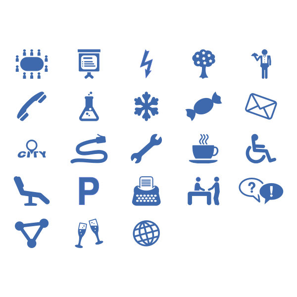 SVG Office services icon set vector illustration