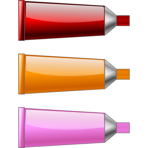 SVG Oil paint tubes in different colors