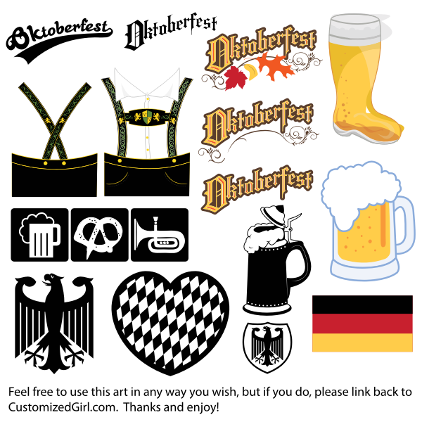 SVG Oktoberfest icons logos and illustrations vector clip art