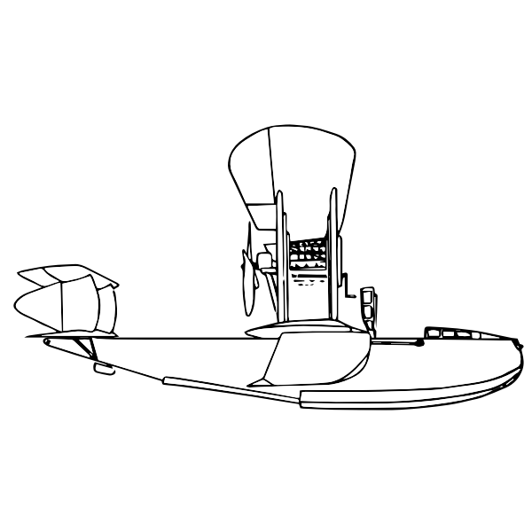 SVG Old airplane line art
