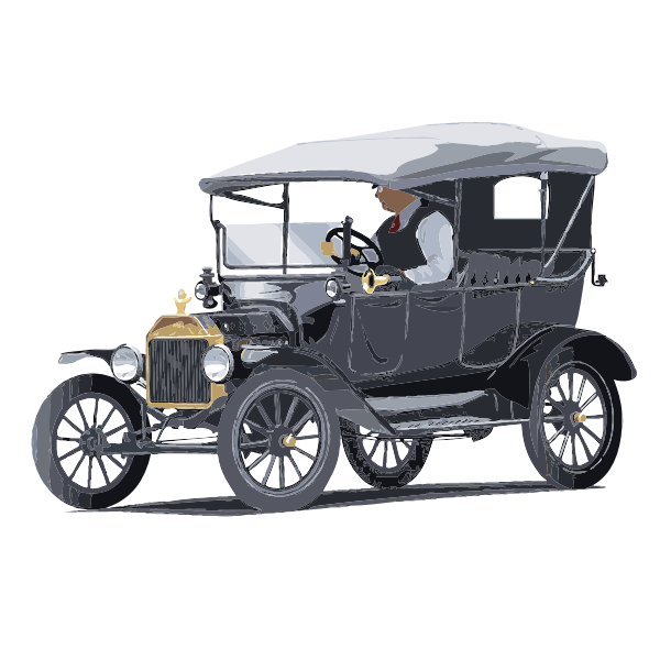 SVG Old car and driver
