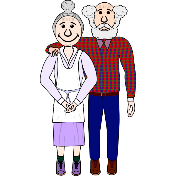 SVG Old couple vector image