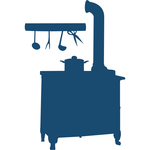 SVG Old-fashioned stove silhouette vector image