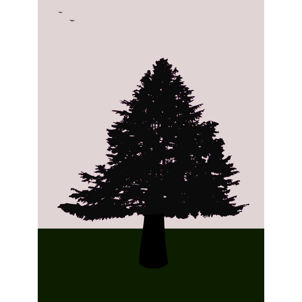 SVG Old fir at dusk