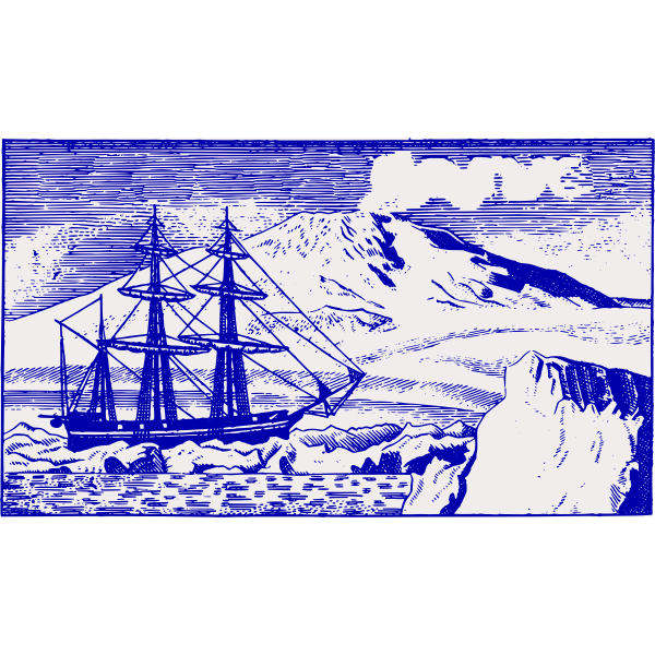 SVG Old ship at the South Pole vector image