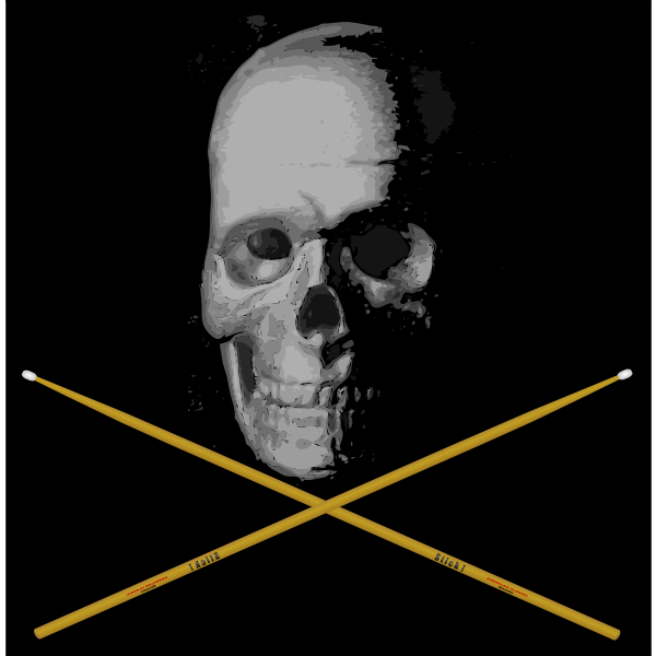 SVG Old Skull Drumming