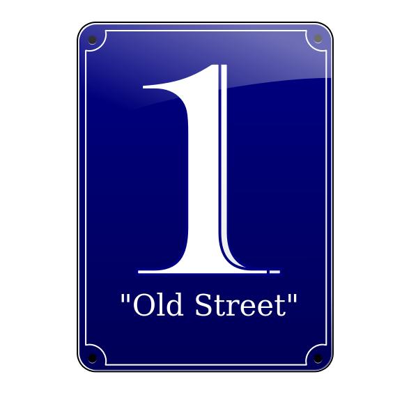SVG Old Street No 1 sign vector illustration