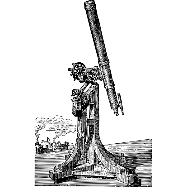 SVG Old telescope on a tripod vector illustration