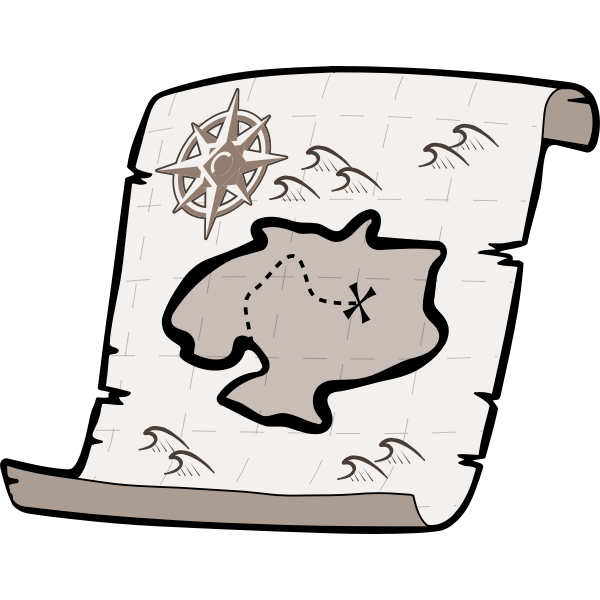 SVG Old treasure paper map