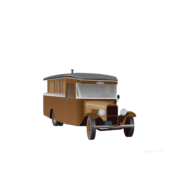 SVG Old truck camper vector graphics
