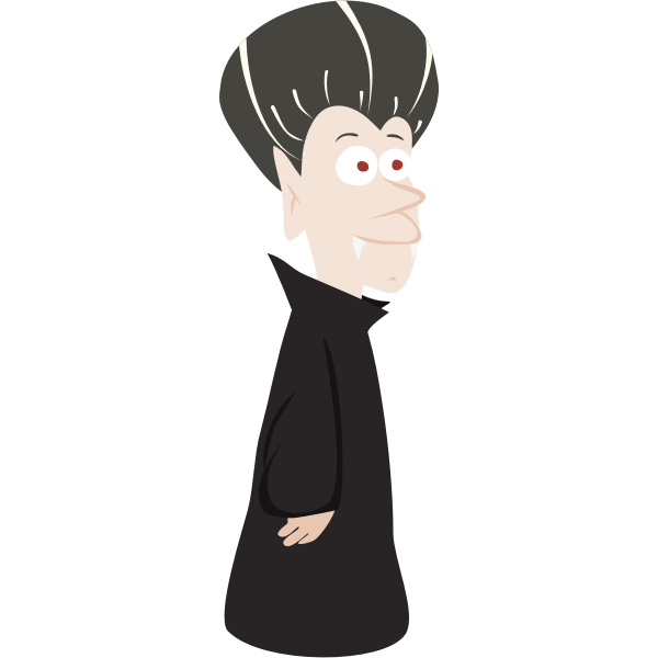 SVG Old vampire in black cloak vector illustration