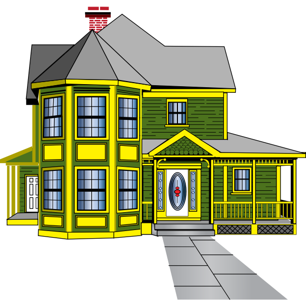 SVG Old Victorian house vector