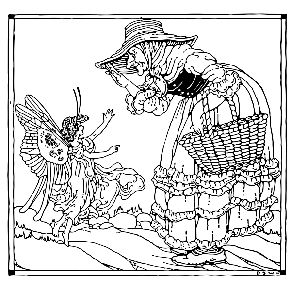 SVG Old woman and a fairy