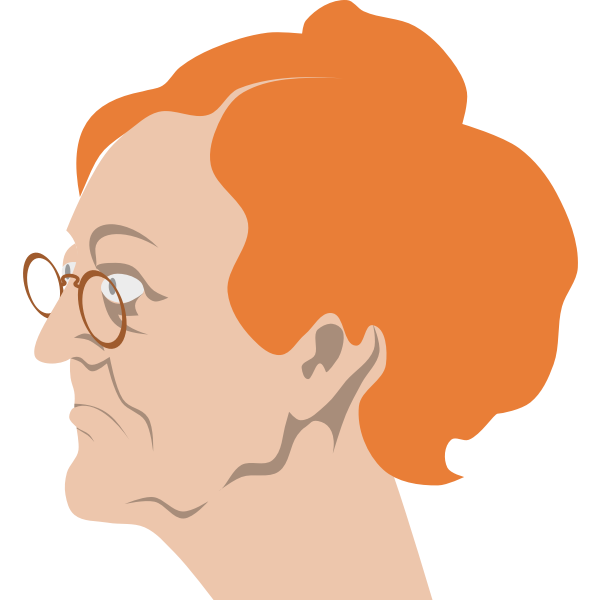 SVG Old woman with glasses vector clip art