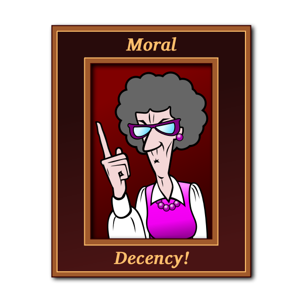 SVG Old woman with moral decency