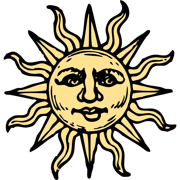 SVG Old woodcut sun vector image