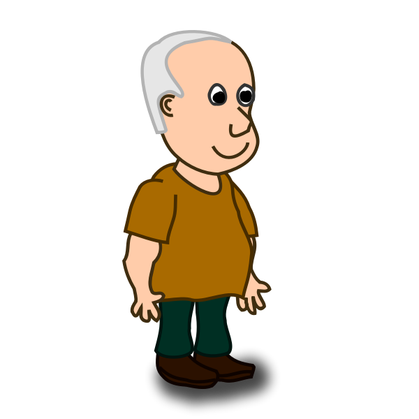 SVG Older man comic character vector image