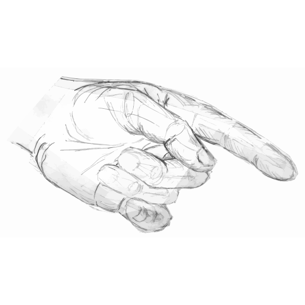 SVG Older man039s pointing hand