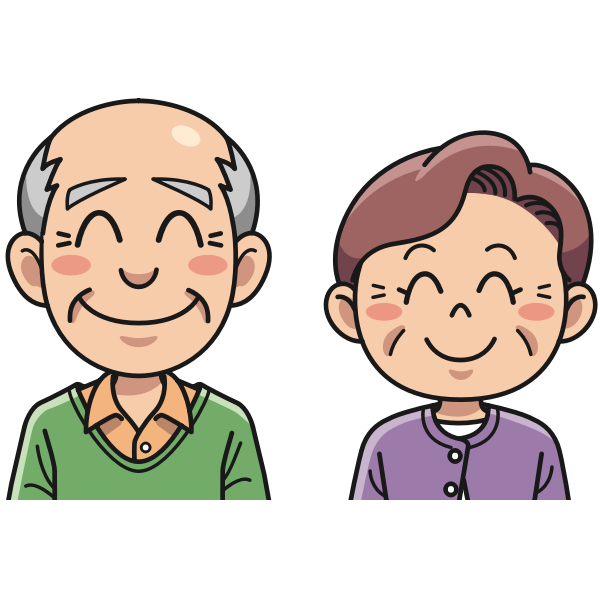 SVG Older smiling couple
