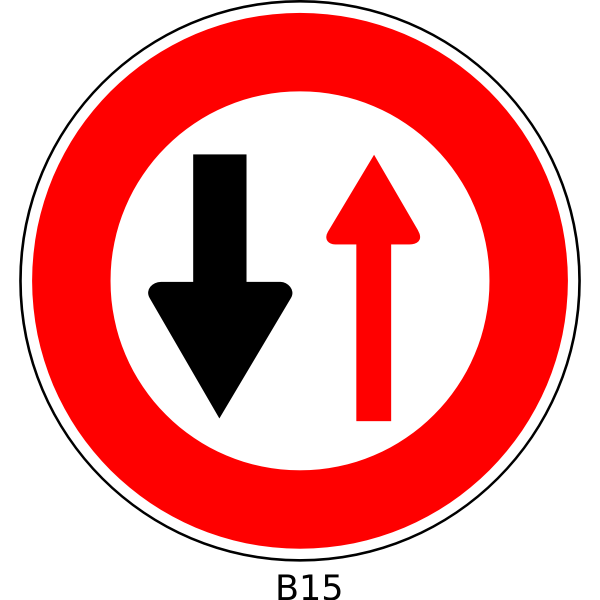 SVG Oncoming vehicles priority order sign vector image