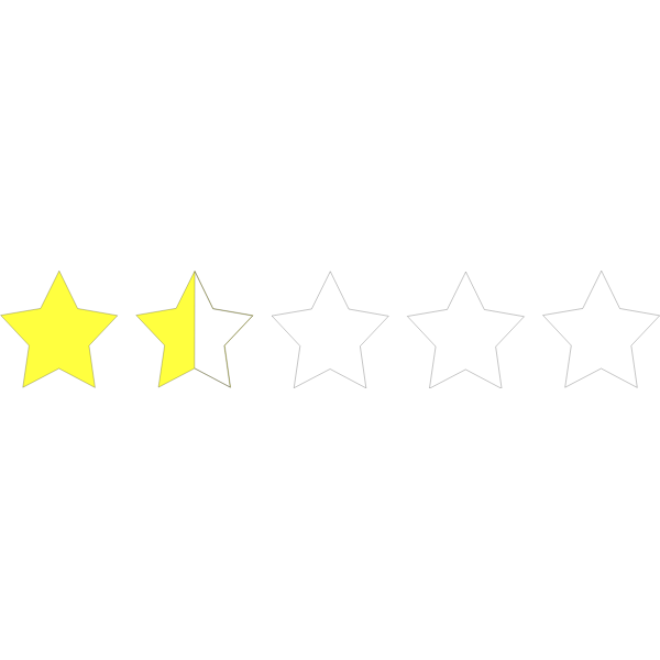 SVG one and a half star rating