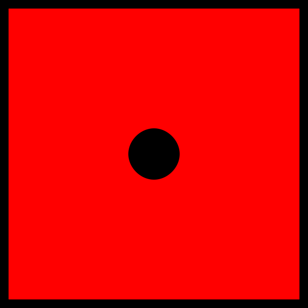 SVG One black dot on red dice