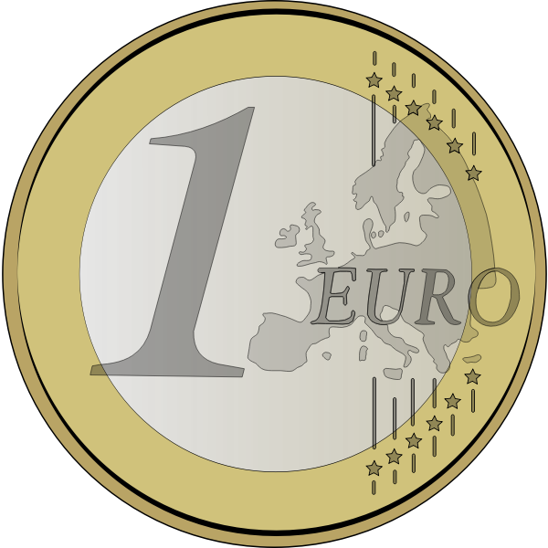SVG One Euro coin vector