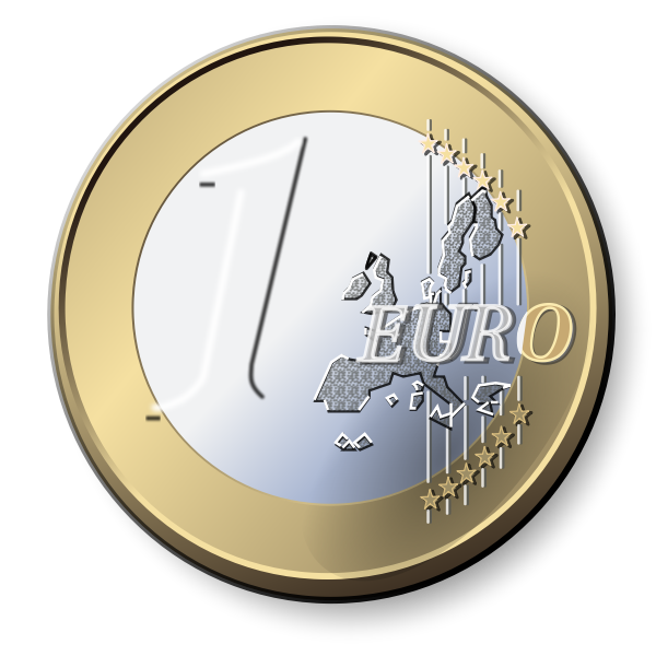SVG One Euro coin vector image