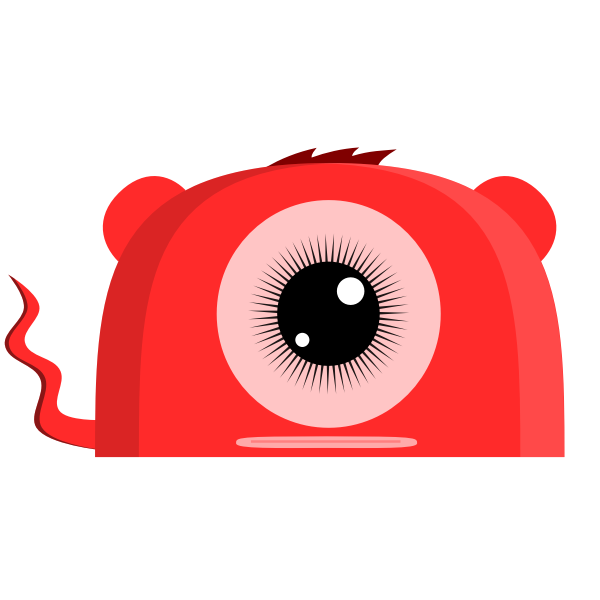 SVG One eyed red monster vector illustration