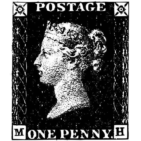 SVG One penny post stamp