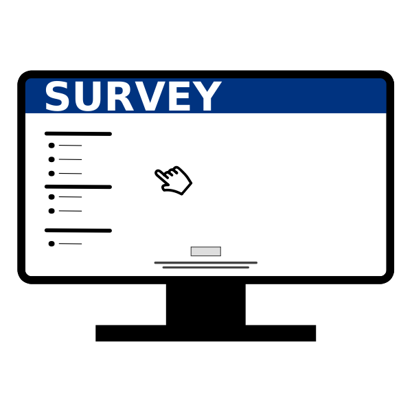 SVG Online computer survey icon vector image