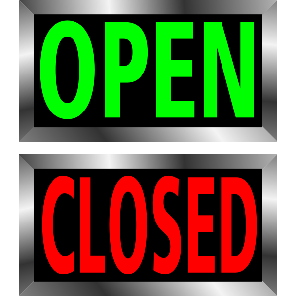 SVG Open and closed metal frame signs vector image