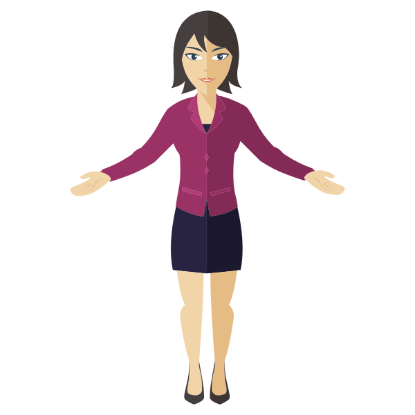 SVG Open-armed business woman