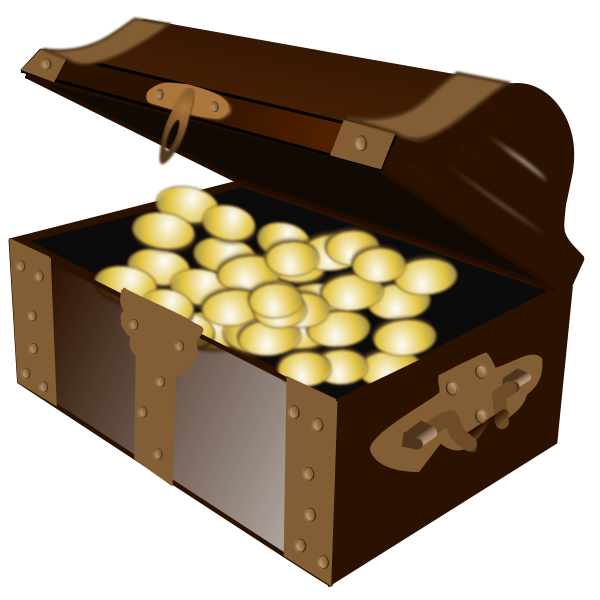 SVG Open cartoon treasure chest