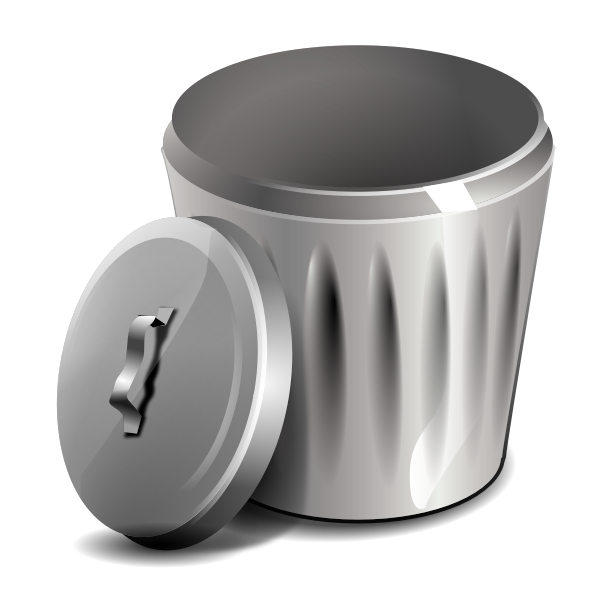 SVG Open metallic trash can vector illustration