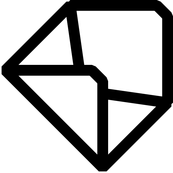 SVG Open tilted letter vector icon