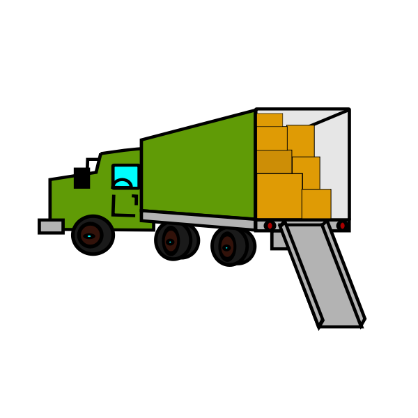 SVG Opened relocation truck vector clip art