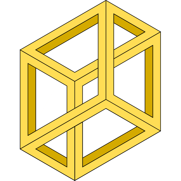 SVG Optical illusion of an impossible box vector graphics