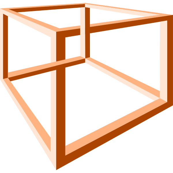 SVG Optical illusion of an impossible orange construction vector clip art